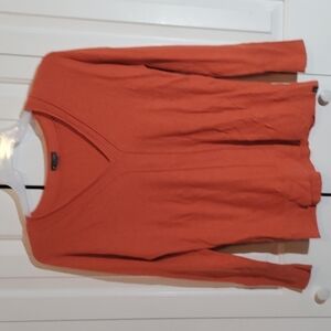 Eddie Bauer orange long sleeve sweater size medium v neck
